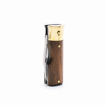 Wooden lighter with gold accents on a white background