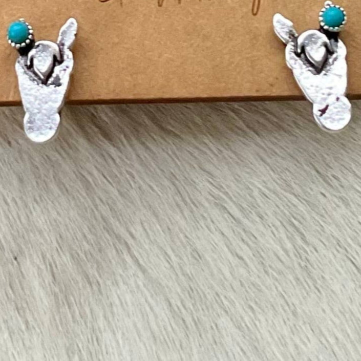 Western Horse Head Stud Earrings
