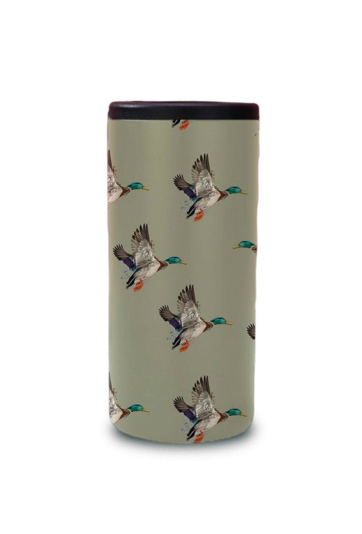 Tumbler with duck design on a beige background